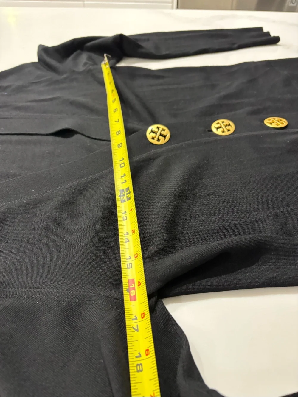 Tory Burch Black V-Neck Button-Front Cardigan Simone